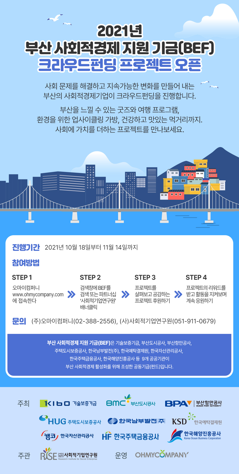 2021년 부산 사회적경제 지원 기금[BEF] 크라우드펀딩 프로젝트 오픈