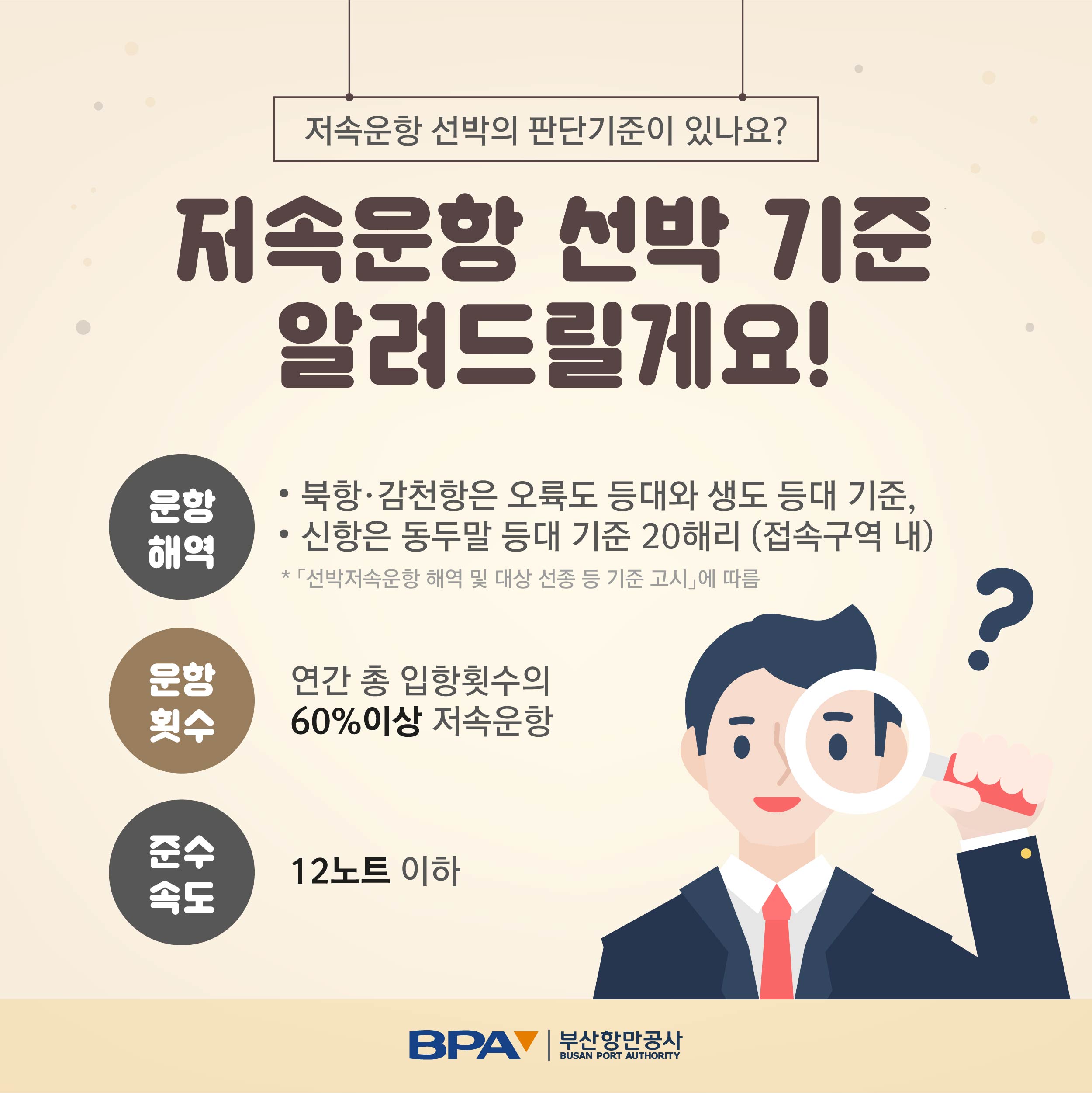 부산항 선박저속운항프로그램 개편안 알림