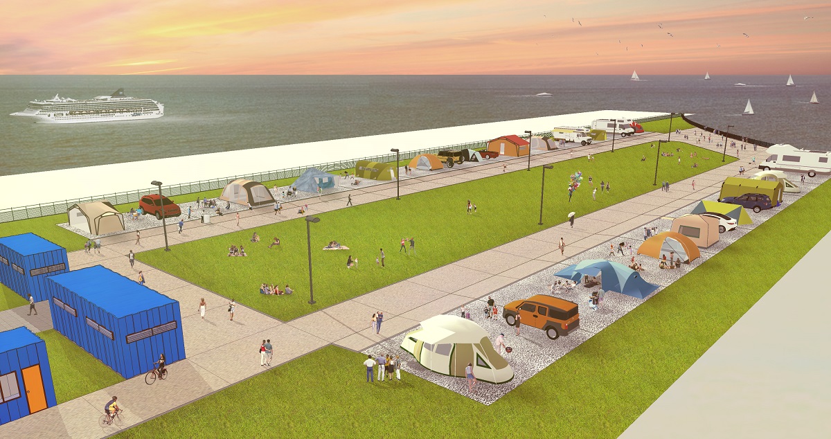 “탁 트인 바다 보며 힐링하세요~” , 부산항만공사, 북항재개발지역에 부산항 야영장 개장