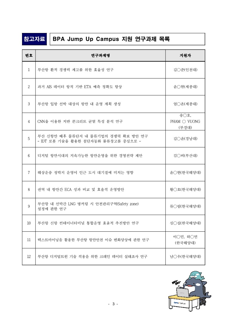 부산항만공사, 해운항만물류 분야 전문가 양성 사업 BPA Jump Up Campus 연구결과 평가회 개최