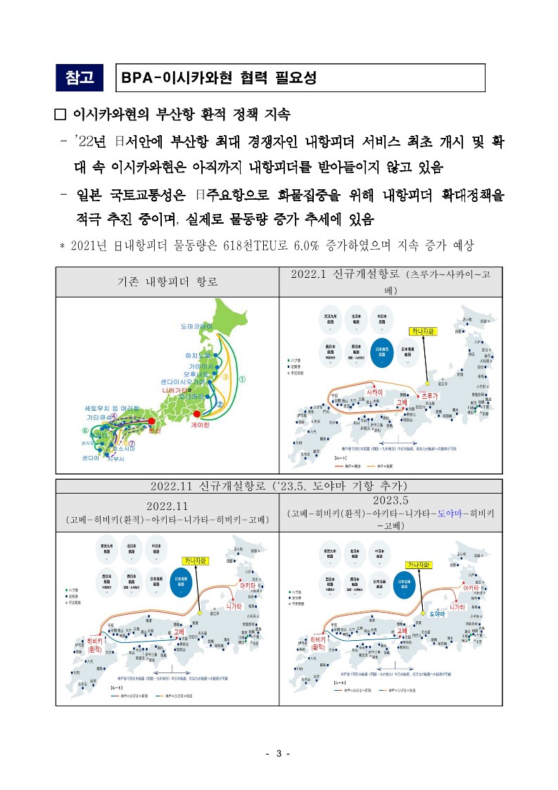 부산항, 일본 가나자와항과 상생협력 강화