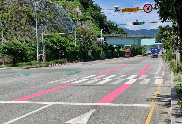 BPA, 부산 신항 삼거리 일대 교통안전을 위한 도로 노면 개선