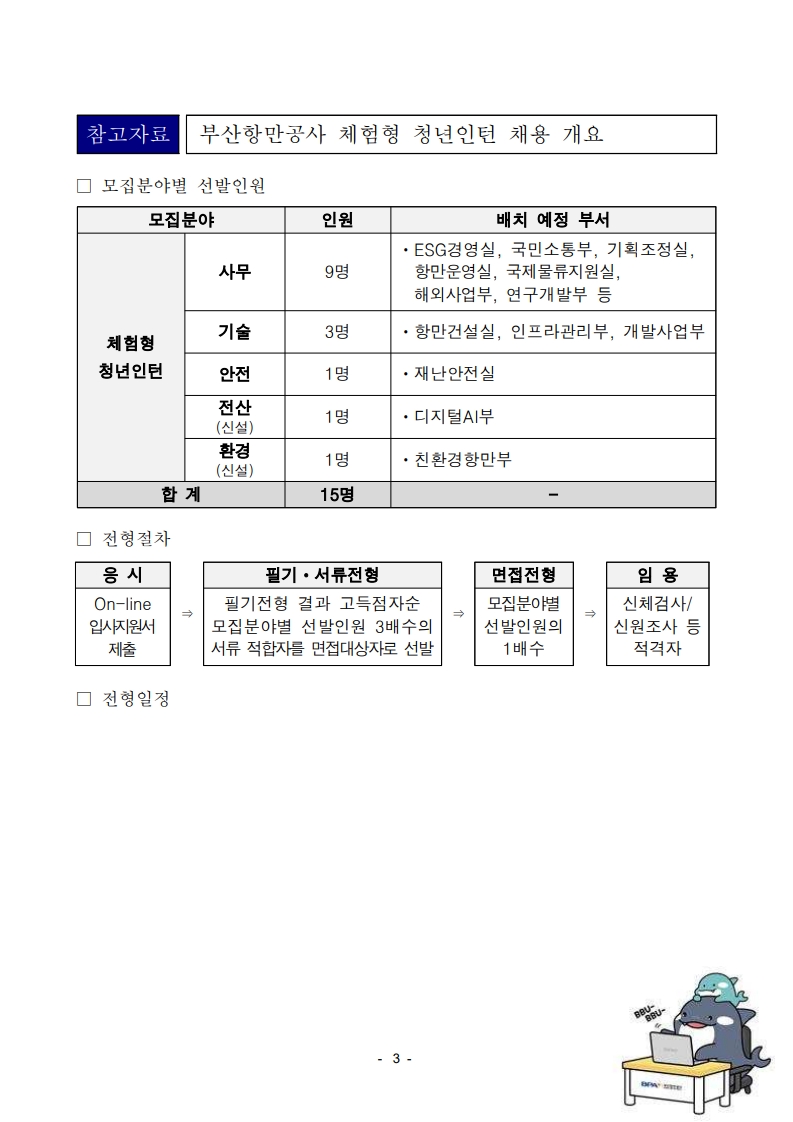 부산항만공사, 2026년 상반기 체험형 청년인턴 15명 채용
