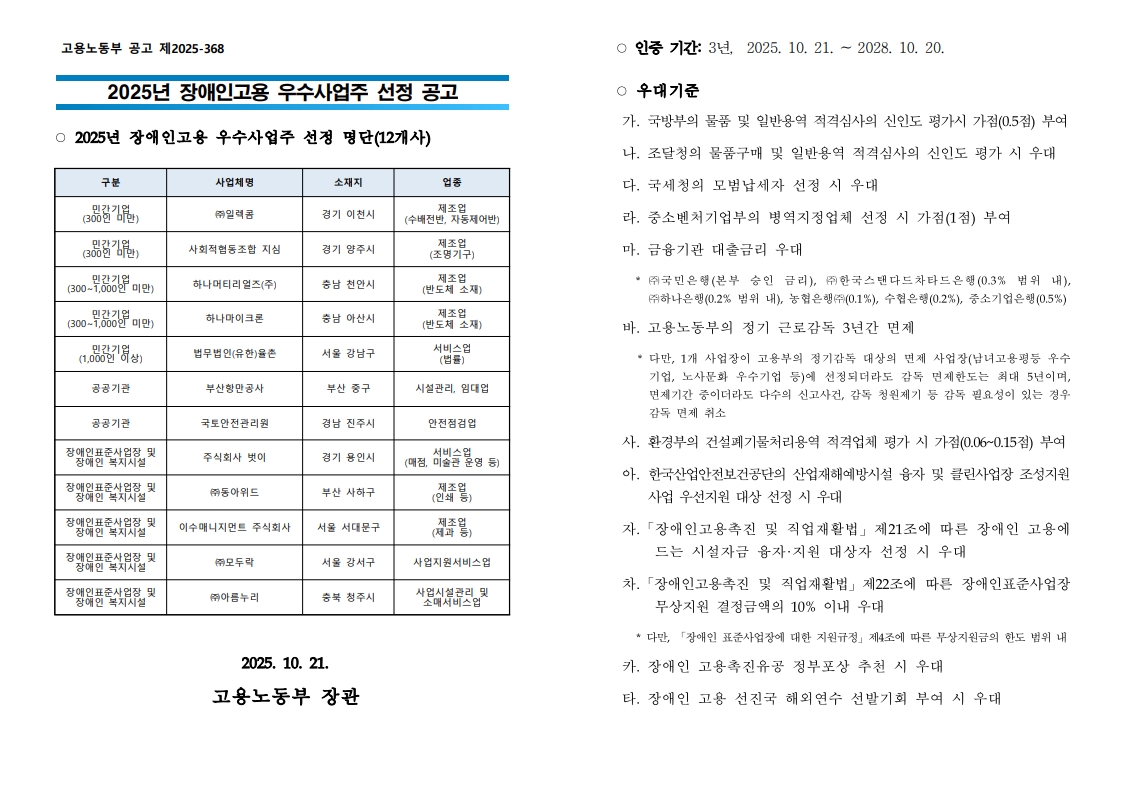 부산항만공사, 2025년 장애인고용 우수사업주로 선정!