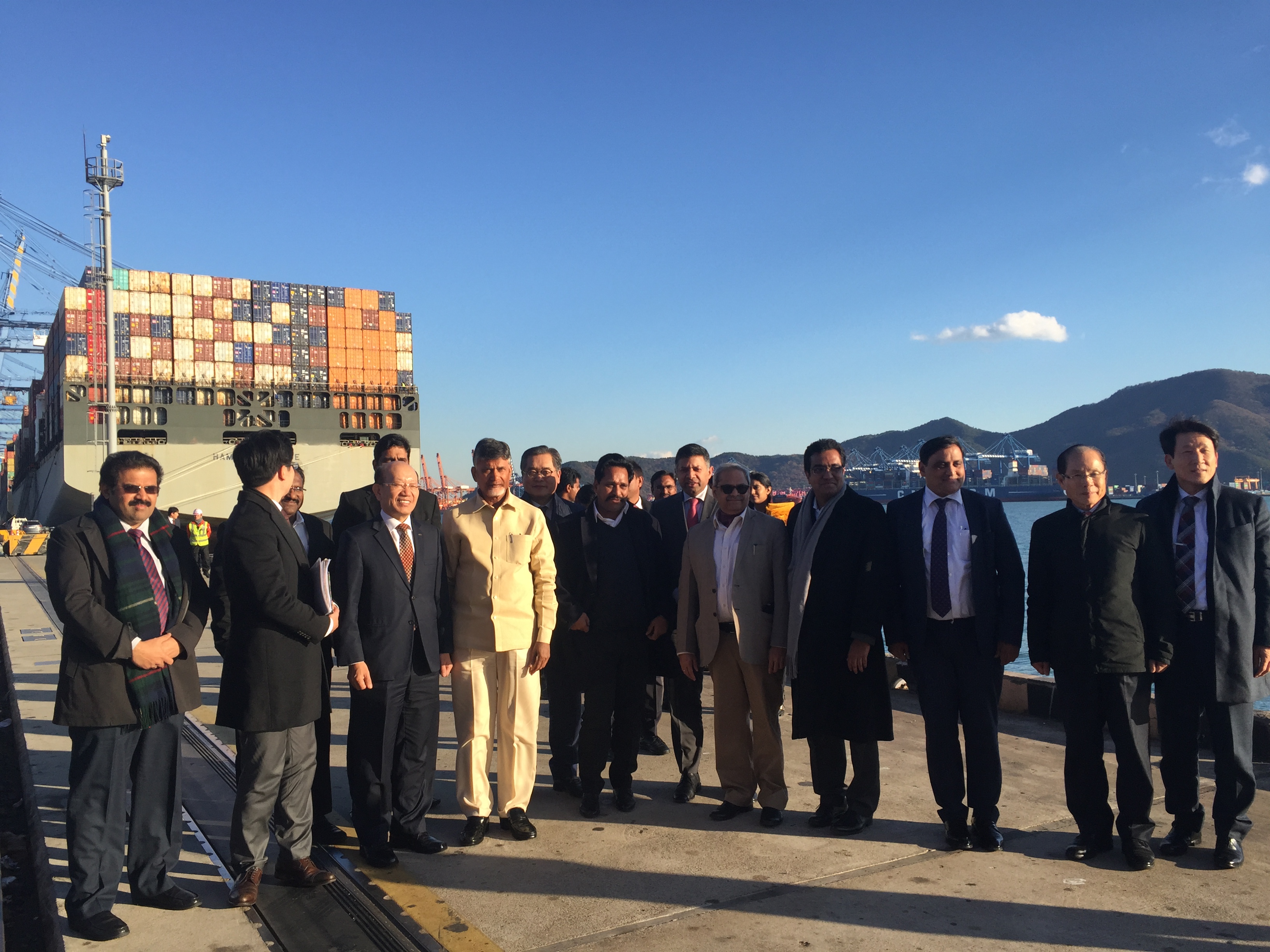 인도 안드라프라데시 주지사 일행, 부산항신항 방문